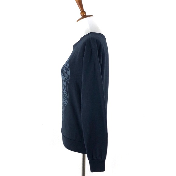 Truly Madly Deeply Navy Blue Skull Print Sweater, Medium - Picture 2 of 7